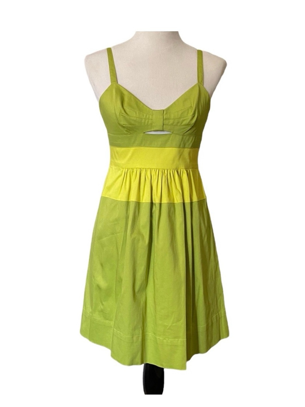 Jessica Simpson Two-Tone Lime Green Sleeveless Mini Dress